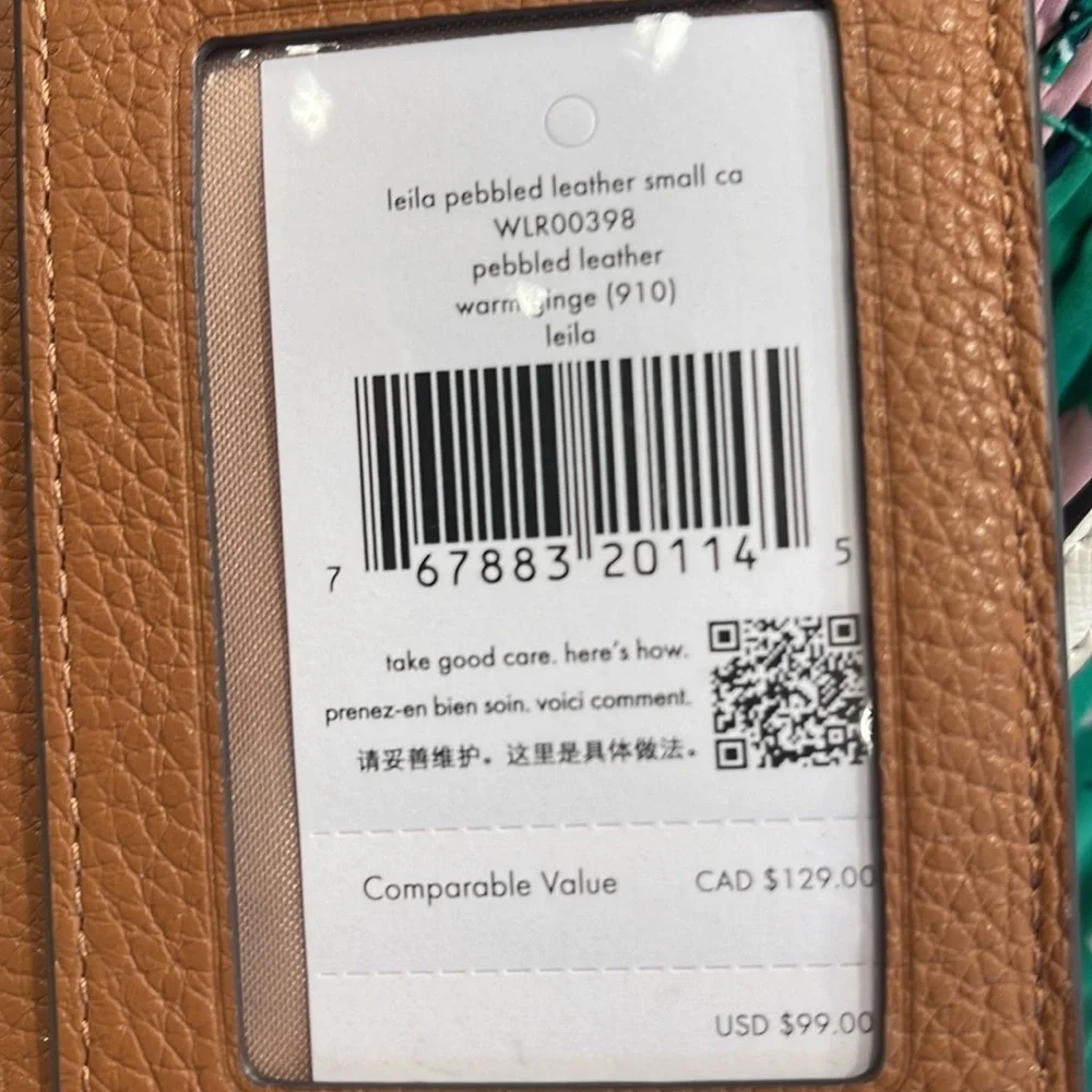 Kate Spade Leila Small Card Holder Wristlet WARM GINGERBREAD